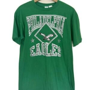Philadelphia Eagles Shirt Short Sleeve Crew Neck Green H89